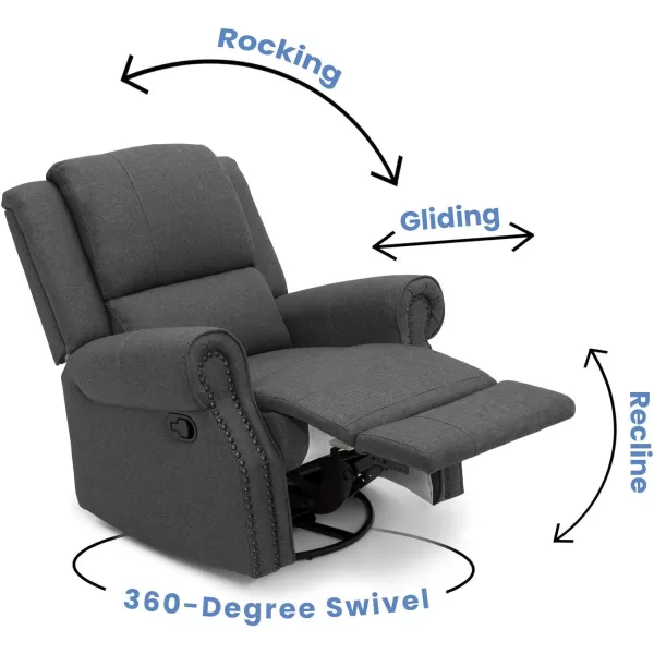 Denham Recliner Glider Swivel Chair, Adult, Wood, Blush
