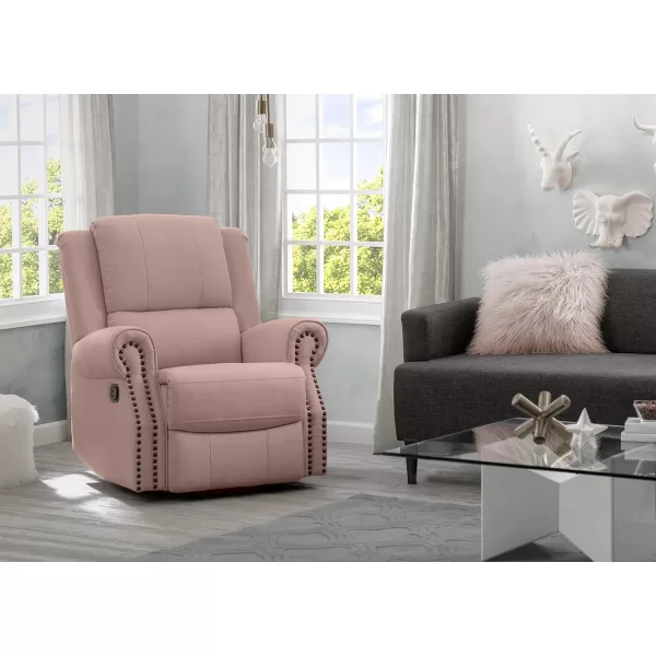Denham Recliner Glider Swivel Chair, Adult, Wood, Blush