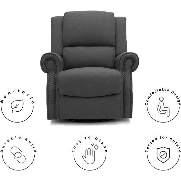 Denham Recliner Glider Swivel Chair, Adult, Wood, Blush