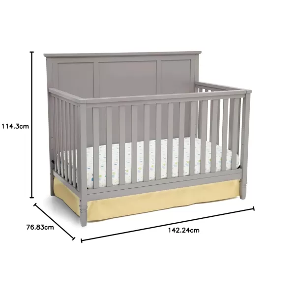 Easton 4-in-1 Convertible Baby Crib, Greenguard Gold Certified, Grey
