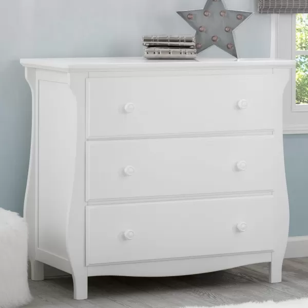 Lancaster 3 Drawer Dresser with Changing Top, Greenguard Gold Certified, Bianca White