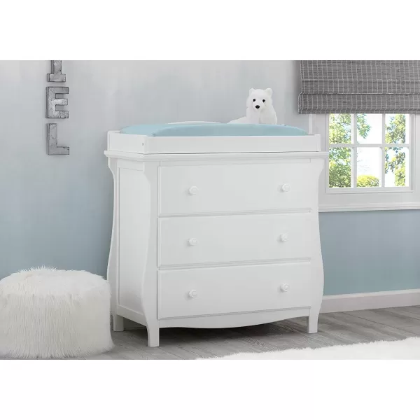 Lancaster 3 Drawer Dresser with Changing Top, Greenguard Gold Certified, Bianca White