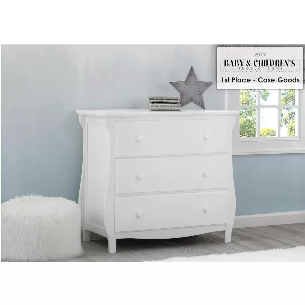 Lancaster 3 Drawer Dresser with Changing Top, Greenguard Gold Certified, Bianca White