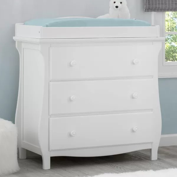 Lancaster 3 Drawer Dresser with Changing Top, Greenguard Gold Certified, Bianca White
