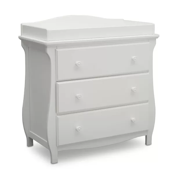Lancaster 3 Drawer Dresser with Changing Top, Greenguard Gold Certified, Bianca White