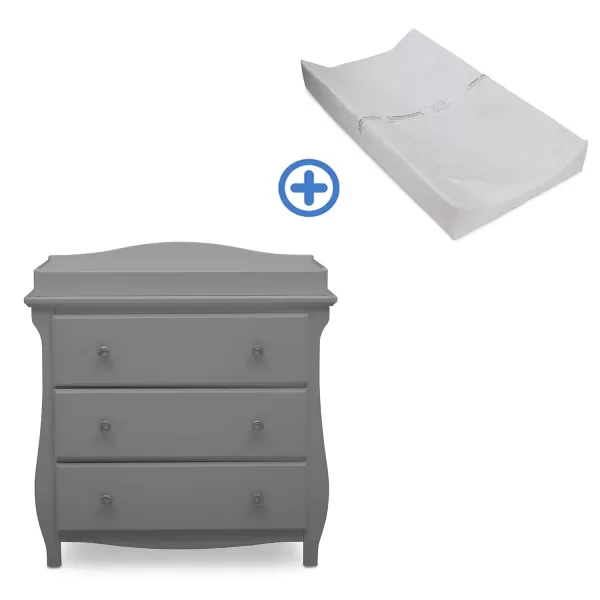 Lancaster 3 Drawer Dresser with Changing Top, Greenguard Gold Certified, Bianca White