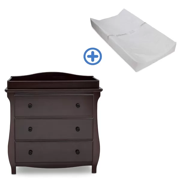 Lancaster 3 Drawer Dresser with Changing Top, Greenguard Gold Certified, Bianca White