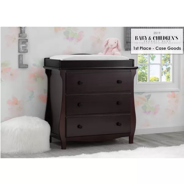 Lancaster 3 Drawer Dresser with Changing Top, Greenguard Gold Certified, Bianca White