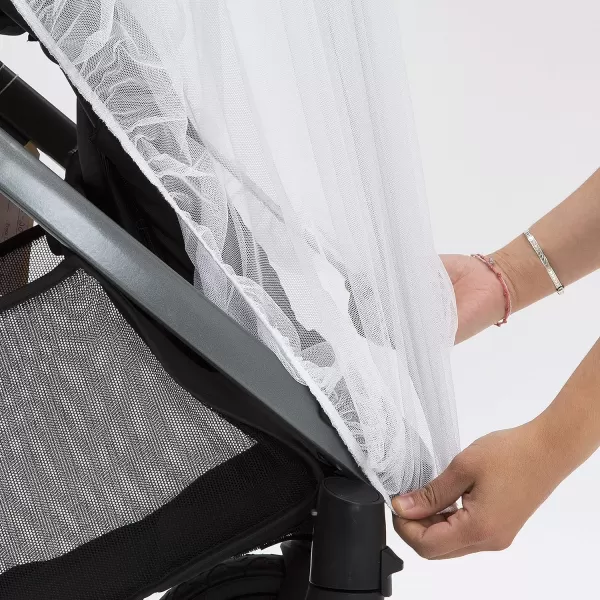 Mosquito Net for Strollers &amp; Joggers Plus Pack n' Plays. Breathable with Elastic Netting for Easy fit, Delta Children, White)