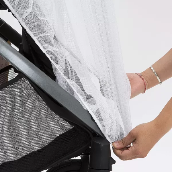 Mosquito Net for Strollers &amp; Joggers Plus Pack n' Plays. Breathable with Elastic Netting for Easy fit, Delta Children, White