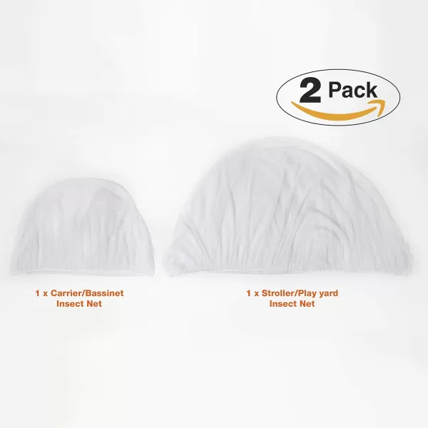 Mosquito Net for Strollers &amp; Joggers Plus Pack n' Plays. Breathable with Elastic Netting for Easy fit, Delta Children, White