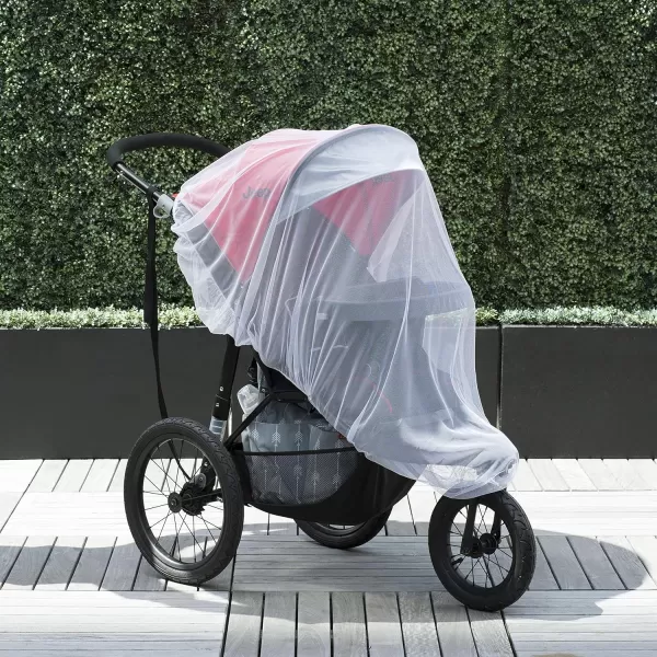 Mosquito Net for Strollers &amp; Joggers Plus Pack n' Plays. Breathable with Elastic Netting for Easy fit, Delta Children, White)
