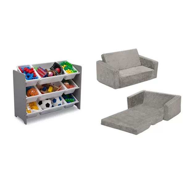 MySize 9 Bin Plastic Toy Organizer, Greenguard Gold Certified, Bianca White