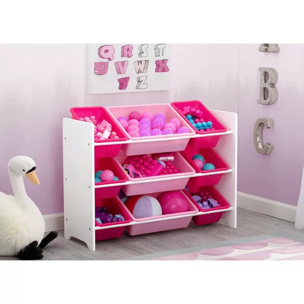 MySize 9 Bin Plastic Toy Organizer, Greenguard Gold Certified, Bianca White
