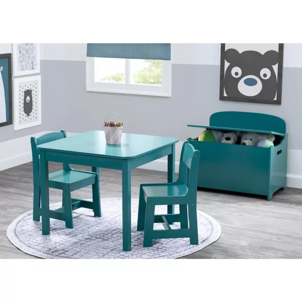 MySize Kids Wood Table and Chair Set , Deep Blue