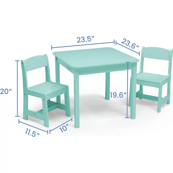 MySize Kids Wood Table and Chair Set , Deep Blue