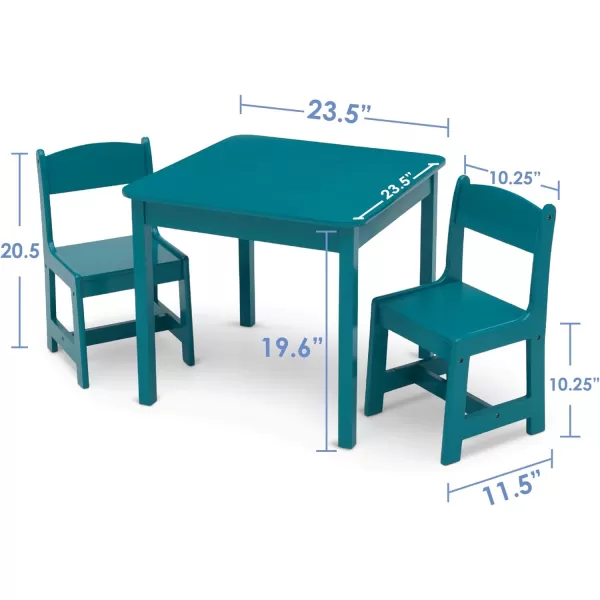 MySize Kids Wood Table and Chair Set , Deep Blue