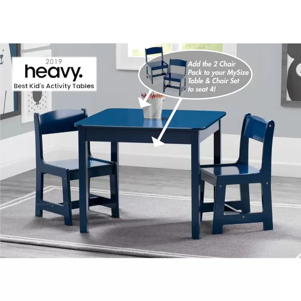 MySize Kids Wood Table and Chair Set , Deep Blue