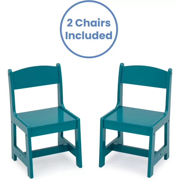 MySize Kids Wood Table and Chair Set , Deep Blue