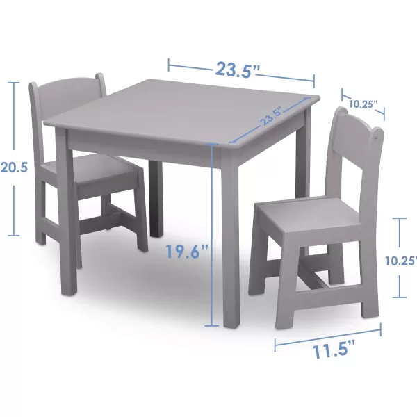 MySize Kids Wood Table and Chair Set , Deep Blue