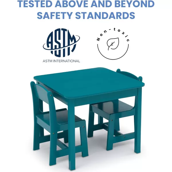 MySize Kids Wood Table and Chair Set , Deep Blue