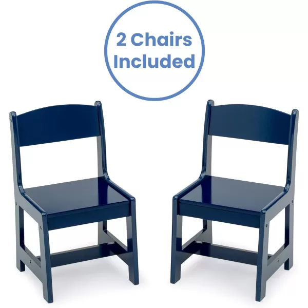 MySize Kids Wood Table and Chair Set , Deep Blue