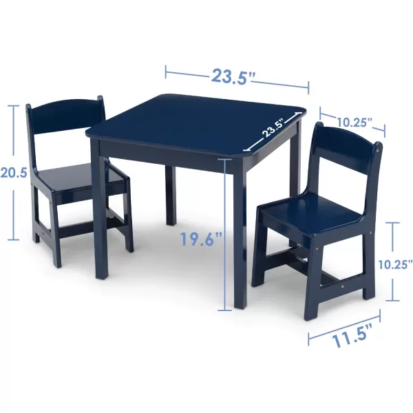 MySize Kids Wood Table and Chair Set , Deep Blue