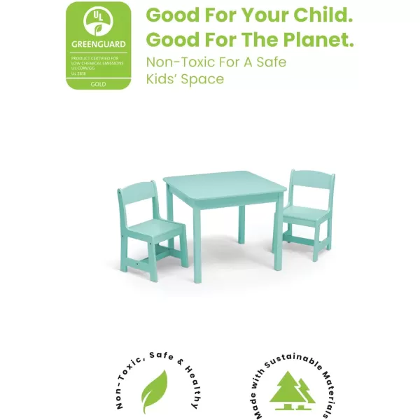 MySize Kids Wood Table and Chair Set , Deep Blue