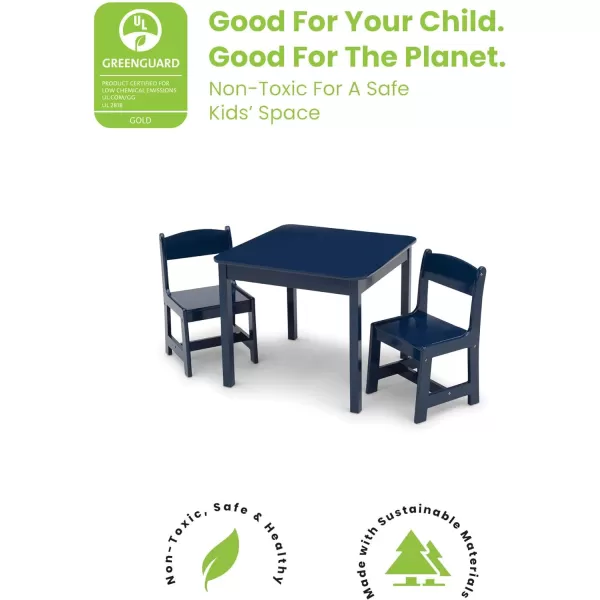 MySize Kids Wood Table and Chair Set , Deep Blue