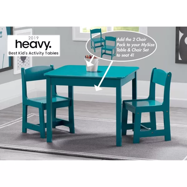 MySize Kids Wood Table and Chair Set , Deep Blue