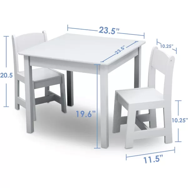 MySize Kids Wood Table and Chair Set , Deep Blue