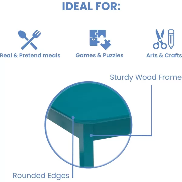 MySize Kids Wood Table and Chair Set , Deep Blue