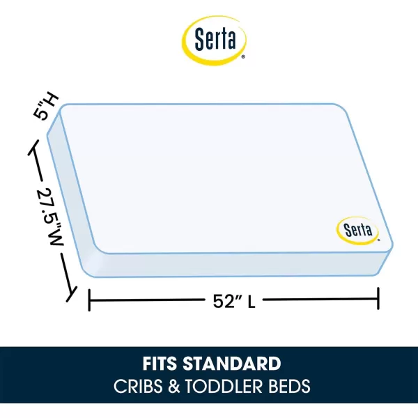 Serta Sertapedic Petals Dual Sided Premium Recycled Fiber Core Crib and Toddler Mattress - Waterproof - GREENGUARD Gold Certified - Trusted 7 Year Warranty - Made in USA, Pink