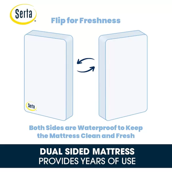 Serta Sertapedic Petals Dual Sided Premium Recycled Fiber Core Crib and Toddler Mattress - Waterproof - GREENGUARD Gold Certified - Trusted 7 Year Warranty - Made in USA, Pink