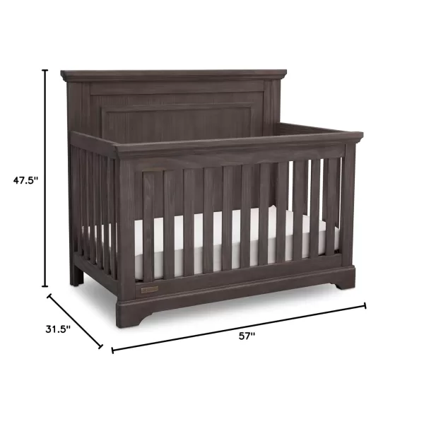 Simmons Kids SlumberTime Paloma 4-in-1 Convertible Crib, Rustic Grey