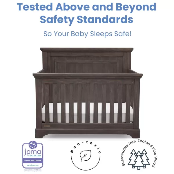 Simmons Kids SlumberTime Paloma 4-in-1 Convertible Crib, Rustic Grey