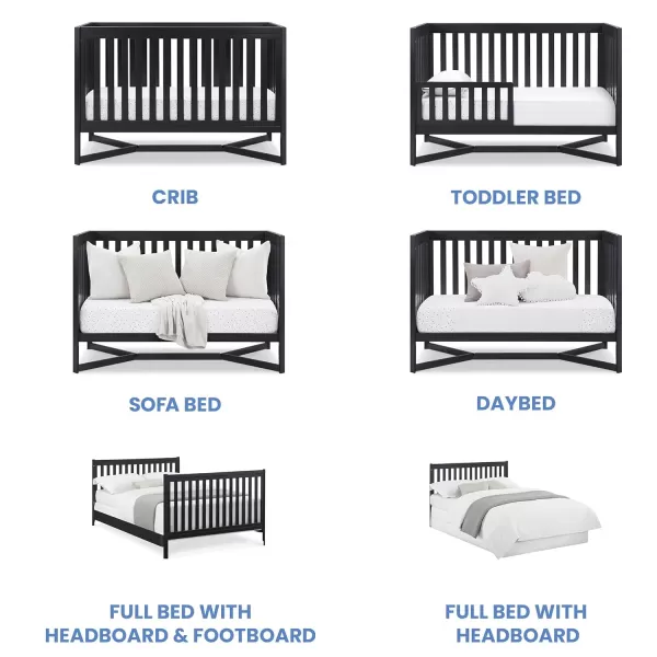 Tribeca 4-in-1 Convertible Crib, White/Grey