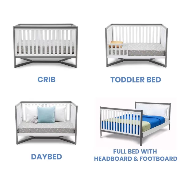 Tribeca 4-in-1 Convertible Crib, White/Grey