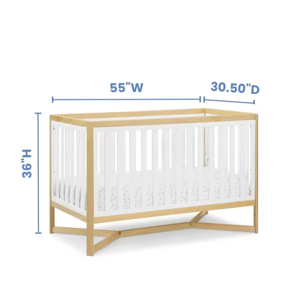 Tribeca 4-in-1 Convertible Crib, White/Grey