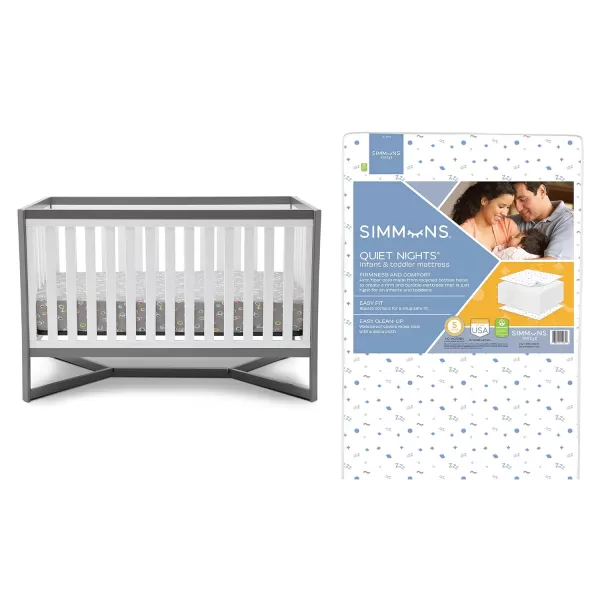 Tribeca 4-in-1 Convertible Crib, White/Grey
