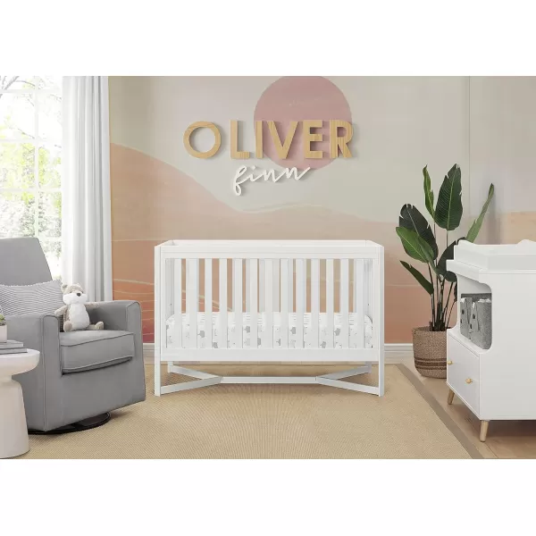Tribeca 4-in-1 Convertible Crib, White/Grey