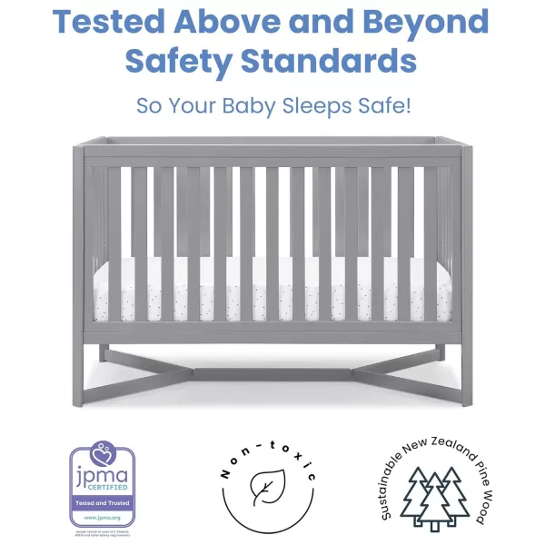 Tribeca 4-in-1 Convertible Crib, White/Grey
