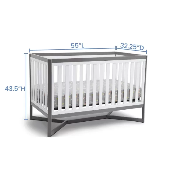 Tribeca 4-in-1 Convertible Crib, White/Grey