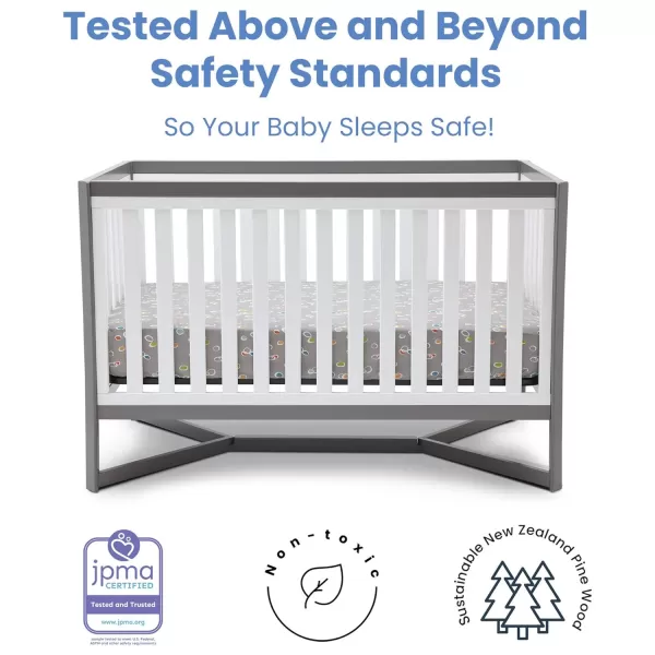 Tribeca 4-in-1 Convertible Crib, White/Grey