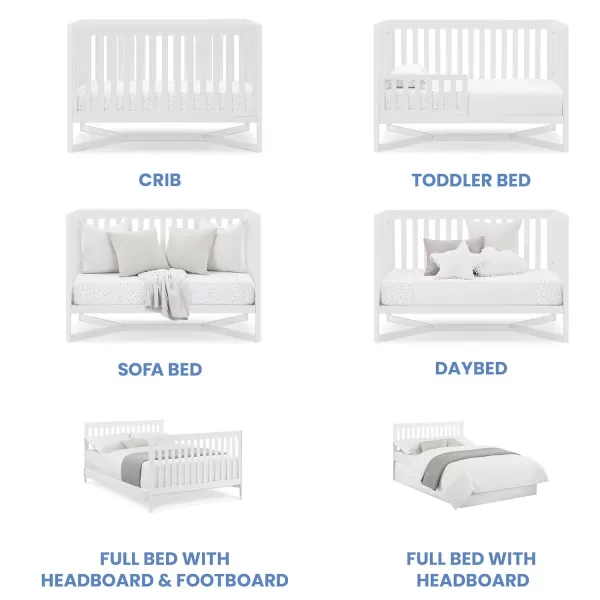 Tribeca 4-in-1 Convertible Crib, White/Grey