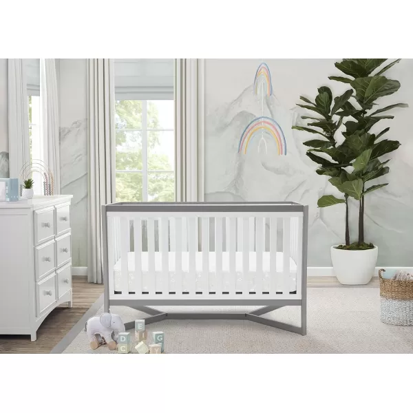 Tribeca 4-in-1 Convertible Crib, White/Grey
