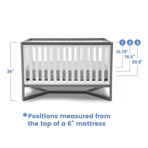 Tribeca 4-in-1 Convertible Crib, White/Grey