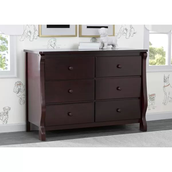 Universal 6 Drawer Dresser, Greenguard Gold Certified, Dark Chocolate