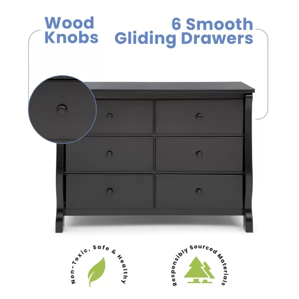 Universal 6 Drawer Dresser, Greenguard Gold Certified, Dark Chocolate