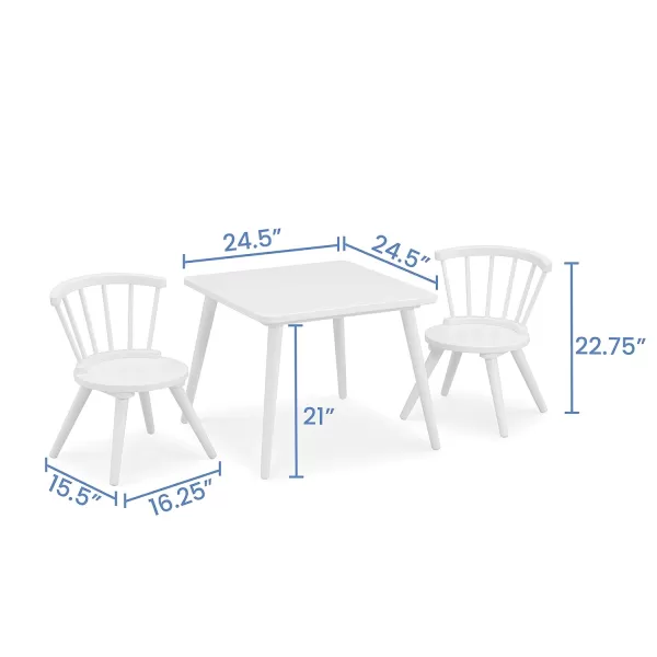 Windsor Kids Wood Table Chair Set  - Ideal for Arts &amp; Crafts, Snack Time, Homeschooling, Homework &amp; More, Greenguard Gold Certified, Grey
